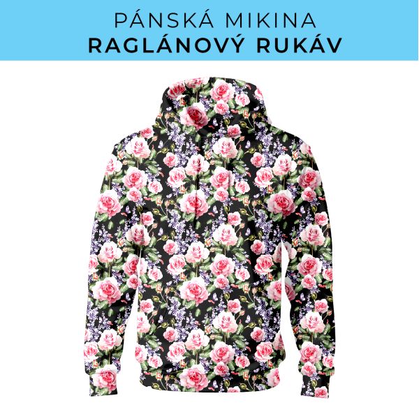 PÁNSKÝ střih - mikina raglan ZÁKLADNÍ s kapucí