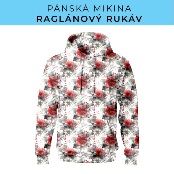 PÁNSKÝ střih - mikina raglan ZÁKLADNÍ s kapucí