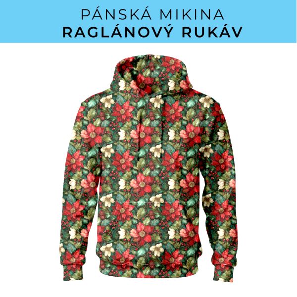 PÁNSKÝ střih - mikina raglan ZÁKLADNÍ s kapucí