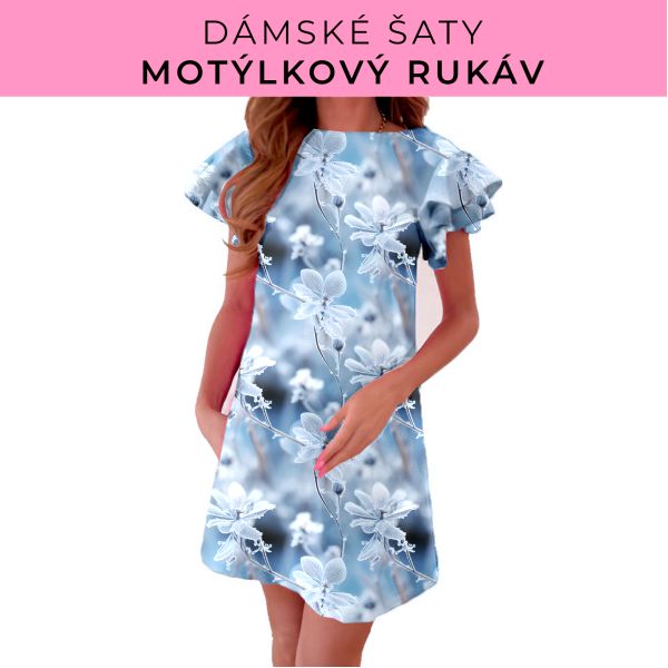 DÁMSKÝ střih - šaty s motýlkovým rukávem