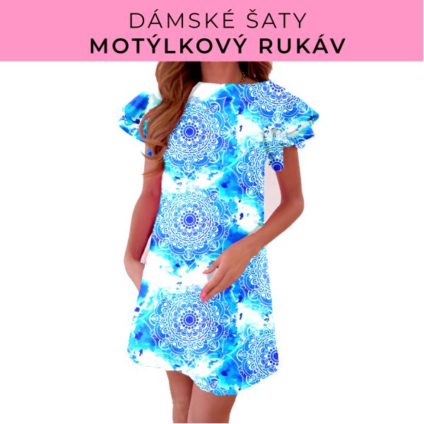 DÁMSKÝ střih - šaty s motýlkovým rukávem