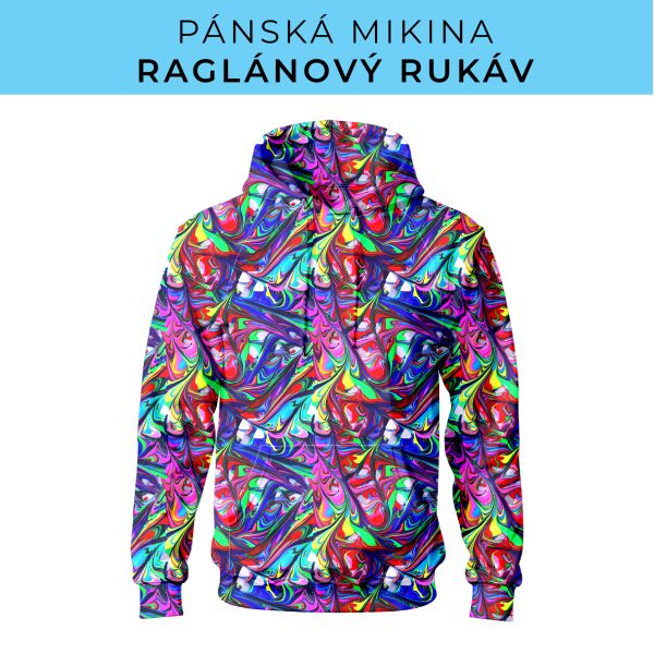 PÁNSKÝ střih - mikina raglan ZÁKLADNÍ s kapucí