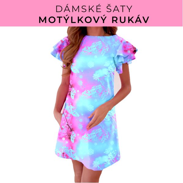 DÁMSKÝ střih - šaty s motýlkovým rukávem