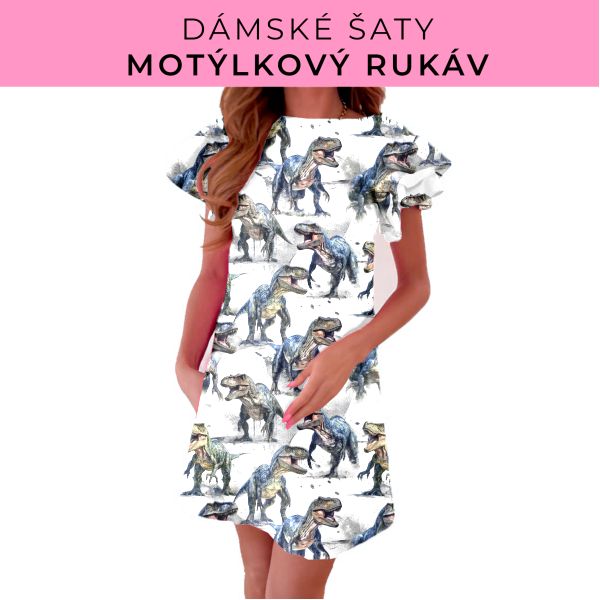 DÁMSKÝ střih - šaty s motýlkovým rukávem