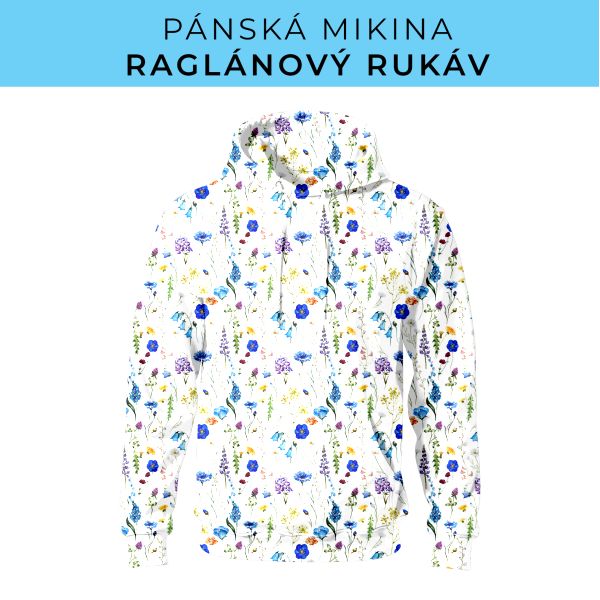 PÁNSKÝ střih - mikina raglan ZÁKLADNÍ s kapucí