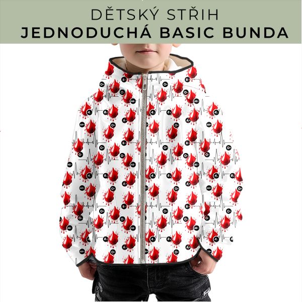Dětský střih - jednoduchá dětská BASIC  bunda