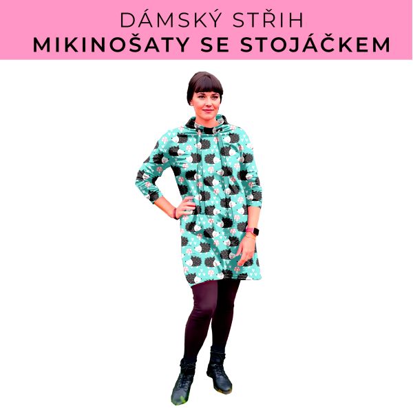 Dámský střih - mikinové šaty se stojáčkem