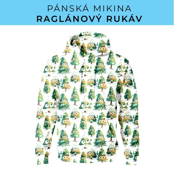 PÁNSKÝ střih - mikina raglan ZÁKLADNÍ s kapucí