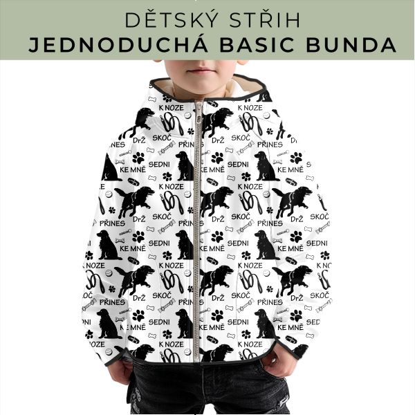 Dětský střih - jednoduchá dětská BASIC  bunda