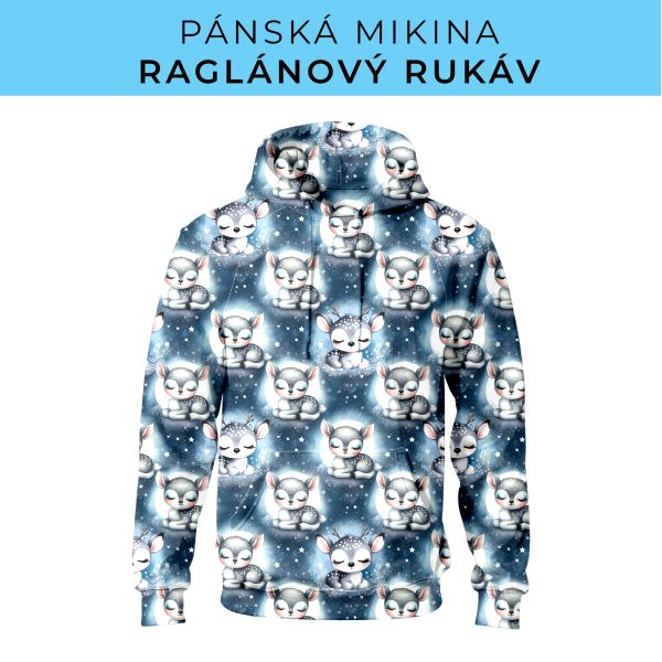 PÁNSKÝ střih - mikina raglan ZÁKLADNÍ s kapucí