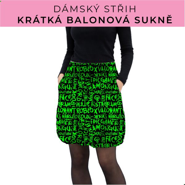 Dámský střih - balonová krátká sukně
