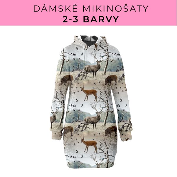 DÁMSKÝ střih - Mikinošaty 2-3 barvy