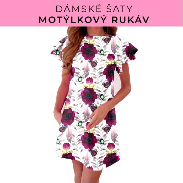 DÁMSKÝ střih - šaty s motýlkovým rukávem