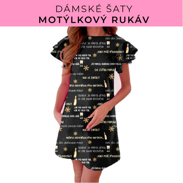DÁMSKÝ střih - šaty s motýlkovým rukávem