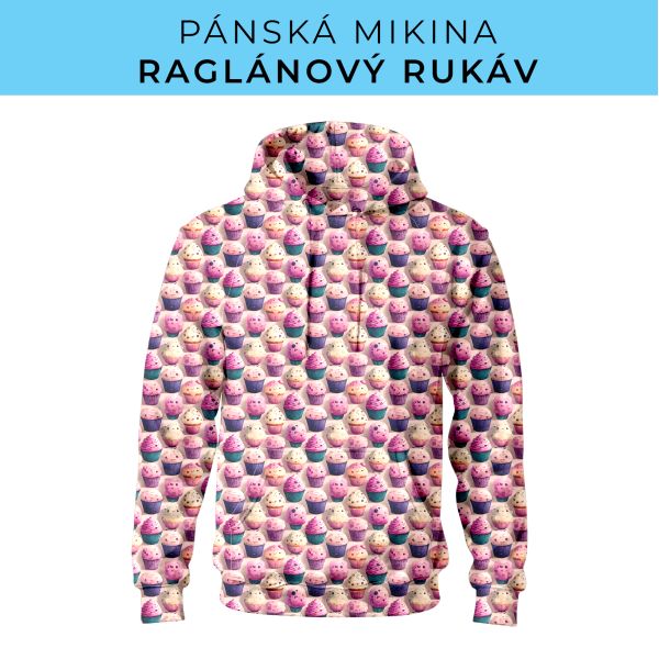 PÁNSKÝ střih - mikina raglan ZÁKLADNÍ s kapucí