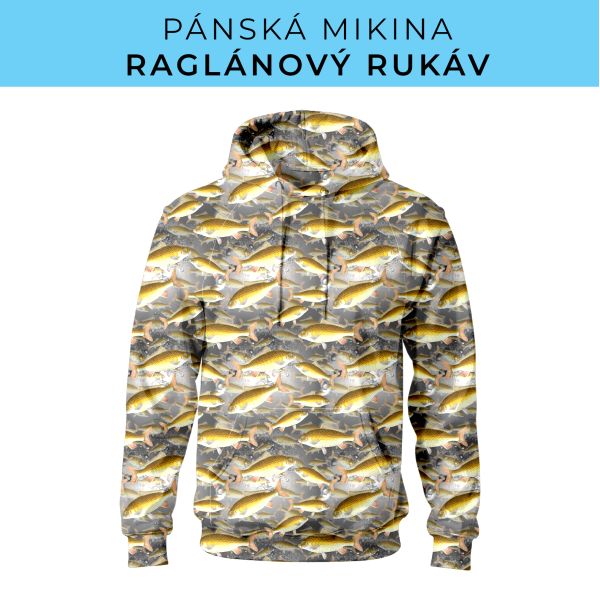 PÁNSKÝ střih - mikina raglan ZÁKLADNÍ s kapucí