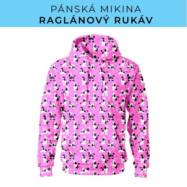 PÁNSKÝ střih - mikina raglan ZÁKLADNÍ s kapucí