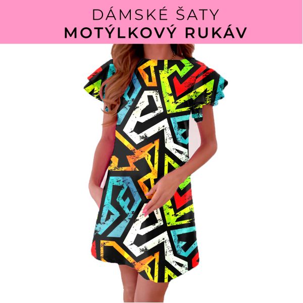 DÁMSKÝ střih - šaty s motýlkovým rukávem