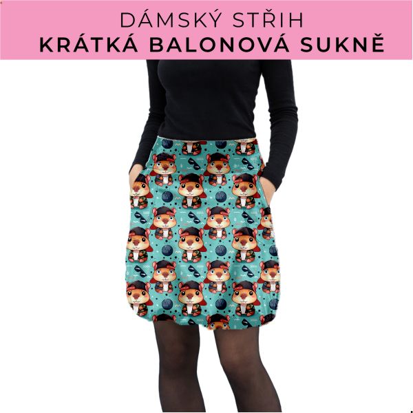 Dámský střih - balonová krátká sukně