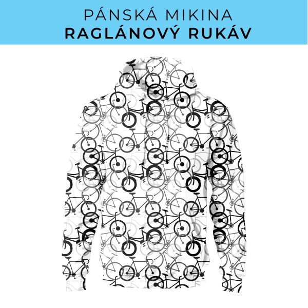 PÁNSKÝ střih - mikina raglan ZÁKLADNÍ s kapucí