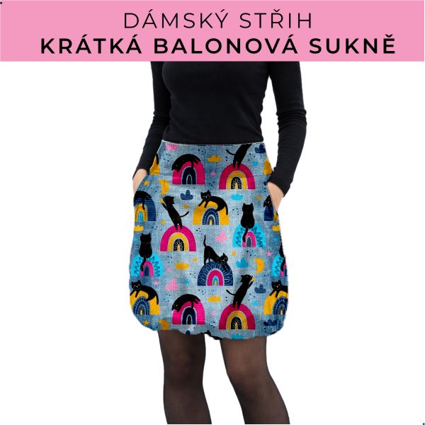 Dámský střih - balonová krátká sukně