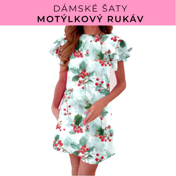 DÁMSKÝ střih - šaty s motýlkovým rukávem