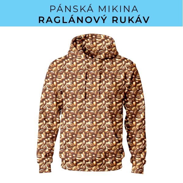 PÁNSKÝ střih - mikina raglan ZÁKLADNÍ s kapucí