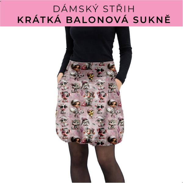 Dámský střih - balonová krátká sukně