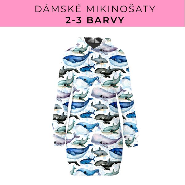DÁMSKÝ střih - Mikinošaty 2-3 barvy