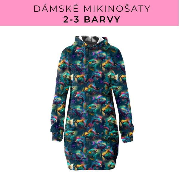 DÁMSKÝ střih - Mikinošaty 2-3 barvy