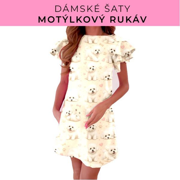 DÁMSKÝ střih - šaty s motýlkovým rukávem