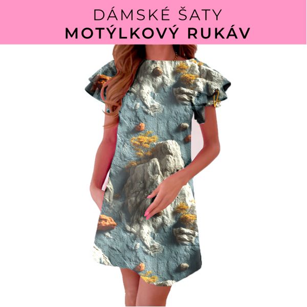 DÁMSKÝ střih - šaty s motýlkovým rukávem