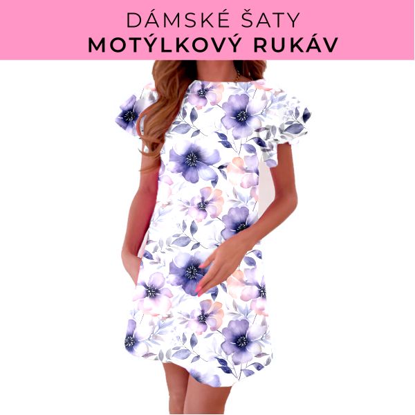 DÁMSKÝ střih - šaty s motýlkovým rukávem