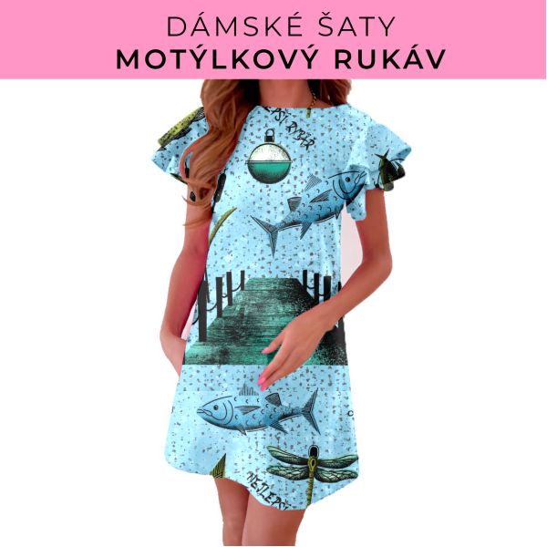 DÁMSKÝ střih - šaty s motýlkovým rukávem