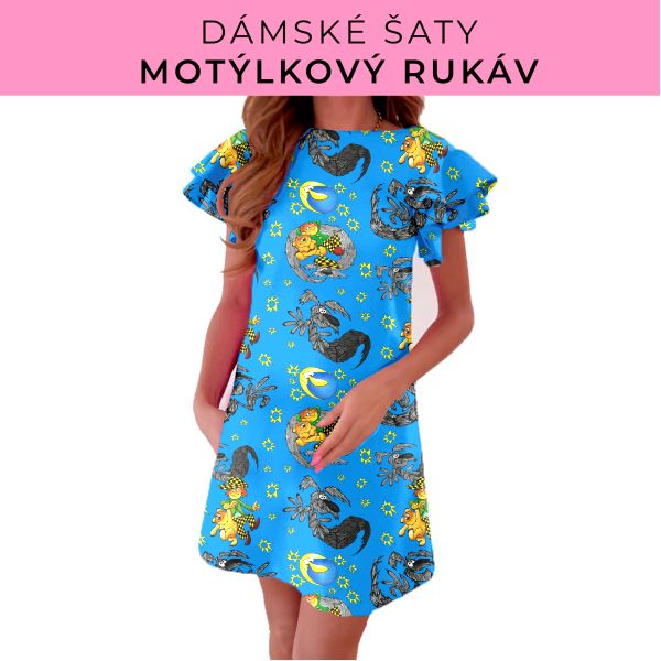DÁMSKÝ střih - šaty s motýlkovým rukávem