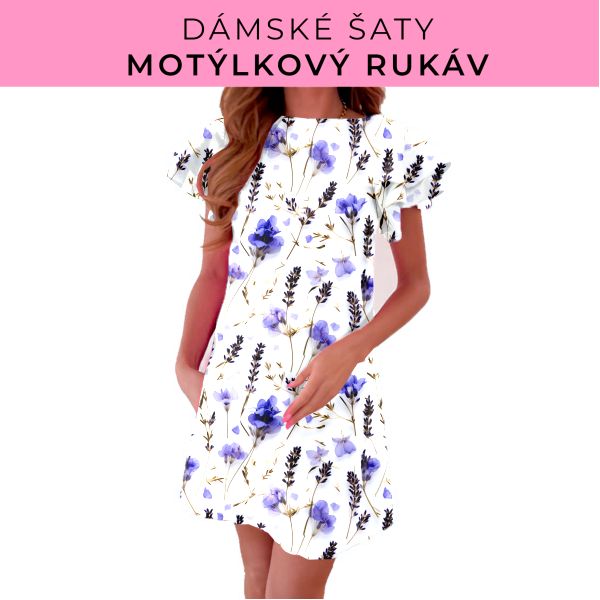 DÁMSKÝ střih - šaty s motýlkovým rukávem