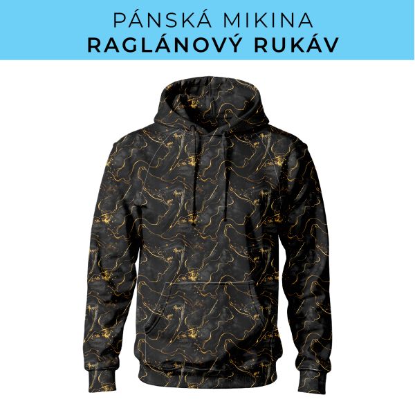 PÁNSKÝ střih - mikina raglan ZÁKLADNÍ s kapucí