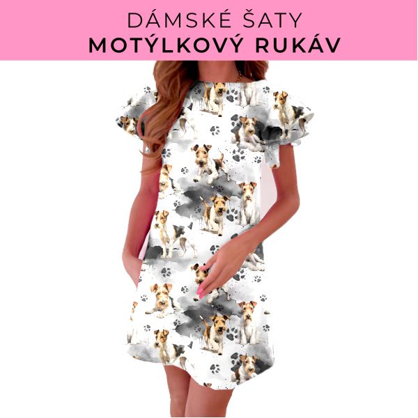DÁMSKÝ střih - šaty s motýlkovým rukávem