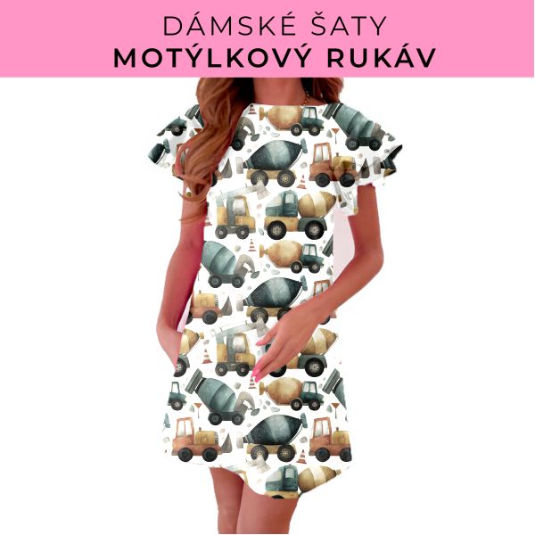 DÁMSKÝ střih - šaty s motýlkovým rukávem