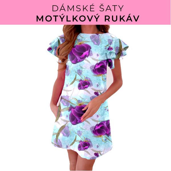 DÁMSKÝ střih - šaty s motýlkovým rukávem