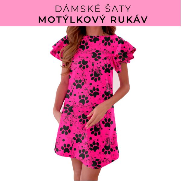 DÁMSKÝ střih - šaty s motýlkovým rukávem