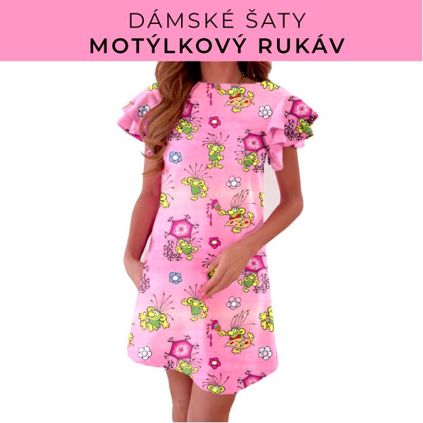 DÁMSKÝ střih - šaty s motýlkovým rukávem