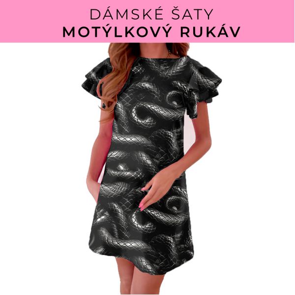 DÁMSKÝ střih - šaty s motýlkovým rukávem