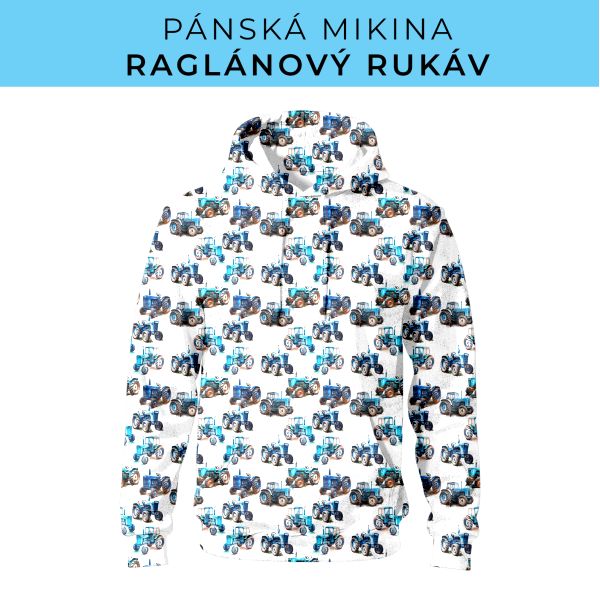 PÁNSKÝ střih - mikina raglan ZÁKLADNÍ s kapucí