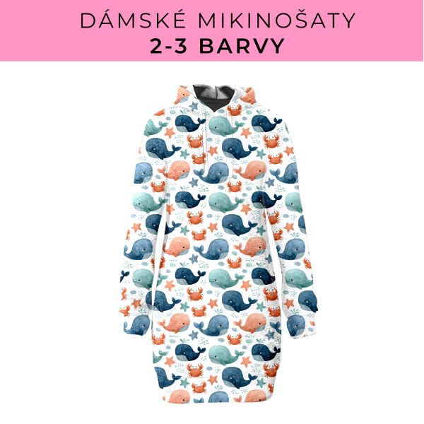 DÁMSKÝ střih - Mikinošaty 2-3 barvy