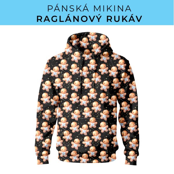 PÁNSKÝ střih - mikina raglan ZÁKLADNÍ s kapucí
