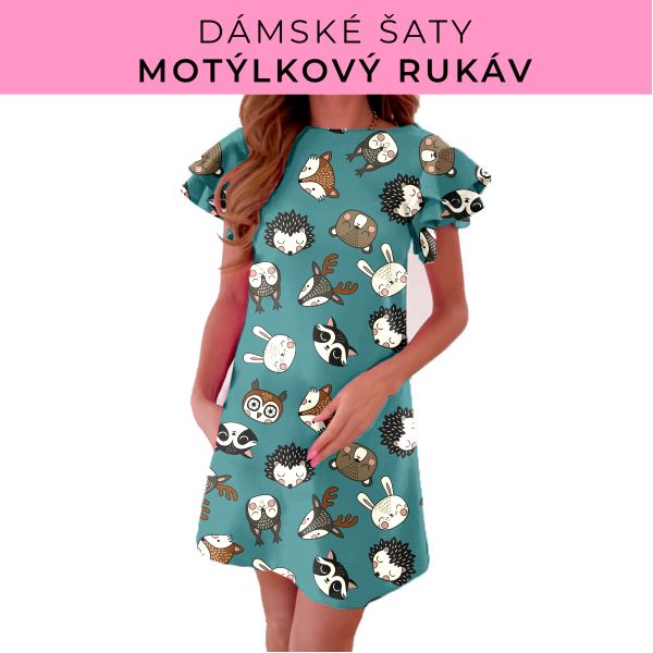 DÁMSKÝ střih - šaty s motýlkovým rukávem