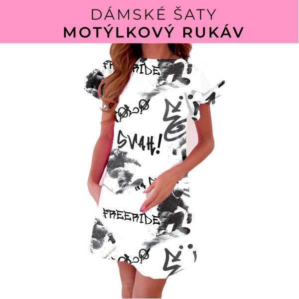 DÁMSKÝ střih - šaty s motýlkovým rukávem