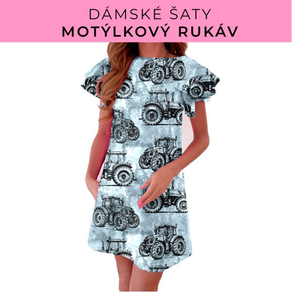 DÁMSKÝ střih - šaty s motýlkovým rukávem