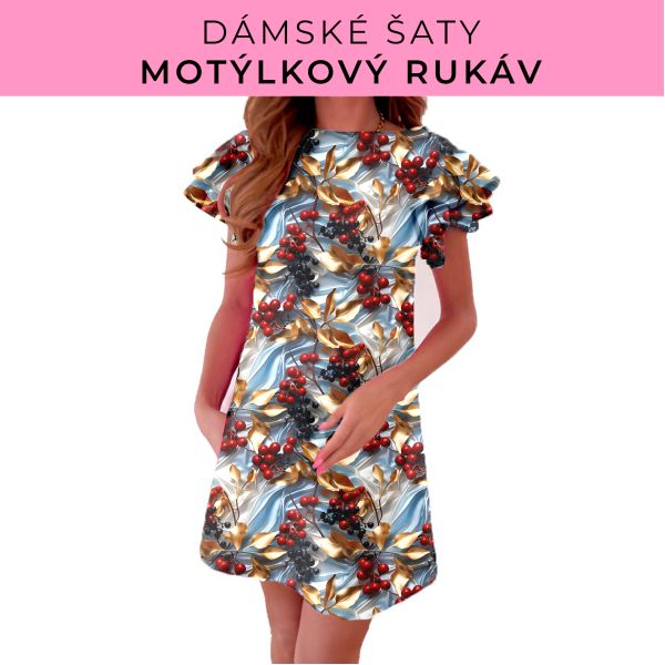 DÁMSKÝ střih - šaty s motýlkovým rukávem